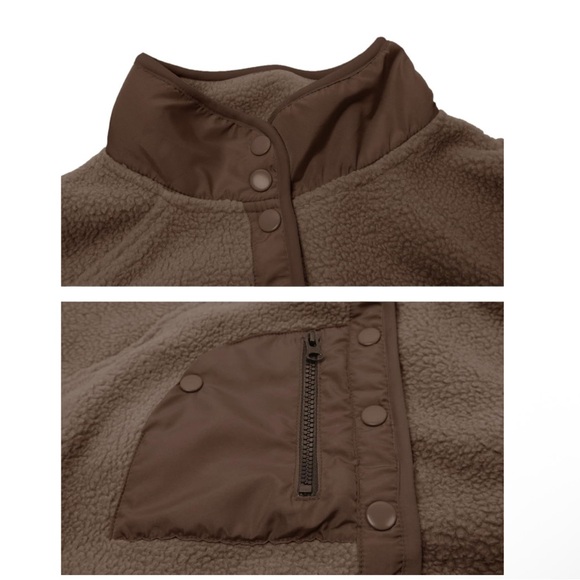 NWT Free People inspired by Amebelle brown lightweight fleece pullover - Picture 3 of 6